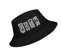 Wilgure Stampa da lettere punk regolabile, cappello da pescatore, cappello floppy, per Halloween, feste, comodo cotone, unisex, per feste di Halloween