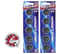 WILHELM CR2430 - 10 batterie a bottone al litio 3 V, 270 mAh, ø 24,3 x 3,0 mm, DL2430