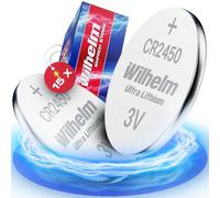 Wilhelm CR2450 - Batterie a bottone al litio, 3 V, 600 mAh, ø 24,5 x 5 mm, 15 pezzi