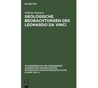 Wilhelm Salomon Geologische Beobachtungen Des Leonardo Da Vin (Copertina rigida)