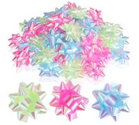 Wilhelm Sell® 60x Fiocchi Regalo autoadesivi - 5 x 2 cm Fiocchi Colorati per Regali - Fiocchi Decorativi già Pronti per Natale, Compleanni e Matrimoni (Azzurro/Rosa/Verde)