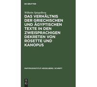 Wilhelm Spiegel Das Verhältnis Der Griechischen Und Ägyptisch (Copertina rigida)