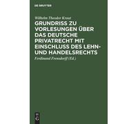 Wilhelm Theodor Grundriß Zu Vorlesungen Über Das Deutsche Pri (Copertina rigida)