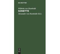 Wilhelm Von Humboldt Sonette (Copertina rigida)
