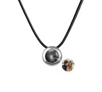 WILINNI Collana Con Foto Personalizzata Per Uomo | Personalizzata Collana Con Foto Proiettata Di Foto Con Pendente A Cerchio, Regalo Romantico Per Uomo, Papà | Natale, Anniversario (stile 7)