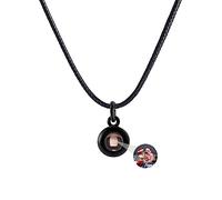 WILINNI Collana Con Foto Personalizzata Per Uomo | Personalizzata Collana Con Foto Proiettata Di Foto Con Pendente A Cerchio, Regalo Romantico Per Uomo, Papà | Natale, Anniversario (stile 6)