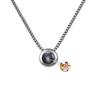 WILINNI Collana Con Foto Personalizzata Per Uomo | Personalizzata Collana Con Foto Proiettata Di Foto Con Pendente A Cerchio, Regalo Romantico Per Uomo, Papà | Natale, Anniversario (stile 3)