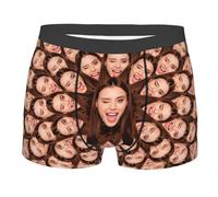 WILINNI Personalizzate Boxer Uomo Divertenti | Foto Stampate in Faccia A più Fidanzate,Mutande Uomo Divertenti,Boxer Personalizzati con Foto,Compleanno, San Valentino, S-2Xl (Stile 1)