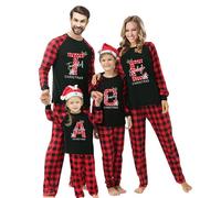 WILINNI Set Pigiama di Natale Famiglia Personalizzati Nome Personalizzato Pigiama di Natale per Famiglia Vacanze di Natale, Regali per Famiglia/Coppie (Stile 17)