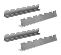 Wilitto 4 supporti per spiedini, in acciaio inox, con scanalatura antiscivolo, resistente, per barbecue, con 6 tacche compatibili con legno, bambù, rotondi, metallo, forniture per esterni