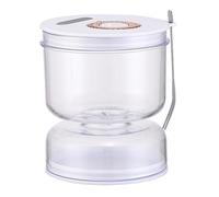 Wilitto Barattolo per sottaceti in Vetro con Filtro Clessidra Separatore di Succo forchetta, Foro Ventilazione e indicatore del Tempo, Porta Porta Clessidra sottaceti, Frigorifero Lavabile Bianco