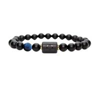 Wilitto Bracciale con design zodiacale, unisex, costellazione naturale, perline di agata naturale, cinturino elastico, segno zodiacale, distanza, amicizia, preghiera, 19 cm, Cristallo sintetico,