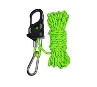 Wilitto Corda riflettente da 4 m con moschettone di bloccaggio, tendicorda per regolatore, corda guida per tenda da esterno, cavo da 4 mm con tendicorda in alluminio, verde