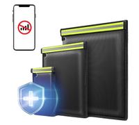 Wilitto Faraday Borsa con striscia riflettente EMP Proof per laptop, tablet e chiavi dell'auto, antifurto, anti-tracciamento, protezione per portachiavi Faraday, ignifugo e impermeabile, custodia