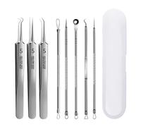 Wilitto Manico antiscivolo Estrattore Acne Clip Ultra-fine Cellulare Brufoli Cellulari Ultra-fine Clip di punti neri Pinzette per ago per acne in acciaio inossidabile I
