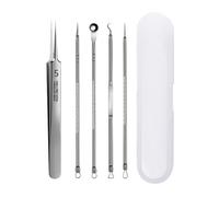 Wilitto Manico antiscivolo Estrattore Acne Clip Ultra-fine Cellulare Brufoli Cellulari Ultra-fini Clip di comedone Clip In Acciaio Inox Acne Ago Pinzette C