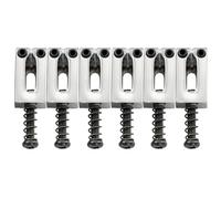 Wilkinson 10,5 mm Sellette per Ponte Tremolo Chitarra Elettrica Squier Standard/Mexico Fender Stratocaster,Cromato con Viti Nero (Set di 6)