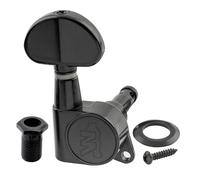 Wilkinson E-Z-LOK 19:1 Ratio Meccanica Singola Lato Bass Tuner con Paletta Mezza Luna per Chitarra Elettrica Acustica, Nero