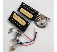 Wilkinson Humbucker Pickups Set per chitarra elettrica Gibson LP Style, cablaggio a 4 conduttori, magnete in ceramica, ad alta potenza, con kit completo di cablaggio per chitarra (Zebra 1V1T Kit