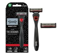 Wilkinson Sword Barber's Style - Rasoio The Designer - Rasoio 5 lame - Confezione con 1 manico e 2 lame di ricarica