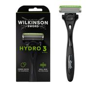 Wilkinson Sword - Hydro 3 Black Edition - Rasoio a 3 Lame per Uomo - Testina con Gel all'Aloe - Rasatura Confortevole per Pelli Sensibili - Confezione x1 Rasoio + x5 Testine