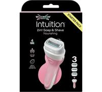 Wilkinson Sword Intuition 2 in 1 Sapone & Rasatura, manico + 3 ricariche