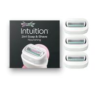 Wilkinson Sword Intuition 2in1 Soap & Shave Nourishing rasoi da donna, sapone vegano integrato, 3 ricariche rasoio da donna