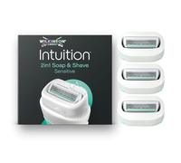 Wilkinson Sword Intuition 2in1 Soap & Shave rasoi da donna per pelli sensibili, 3 ricariche rasoio da donna