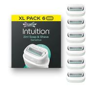 Wilkinson Sword Intuition 2in1 Soap & Shave rasoi da donna per pelli sensibili, 6 ricariche rasoio da donna