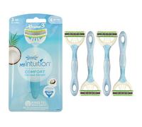 Wilkinson Sword - MyIntuition Comfort Coconut Delight Xtreme 3 - Rasoio Usa & Getta - Rasoio a 3 Lame Flessibili per Donna - Depilazione Confortevole con Striscia Lubrificane - Confezione x4