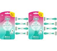 Wilkinson Sword - MyIntuition Smooth Sensitive Quattro - Rasoio Usa & Getta - Rasoio a 4 Lame per Donna - 2 Strisce Lubrificanti con Aloe Vera e Vitamina E - Confezione 3+1 (Confezione da 2)