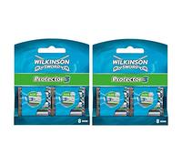 Wilkinson Sword Protector 3 - Confezione da 16 ricariche di 3 lamette da uomo, banda di condizionamento con aloe vera