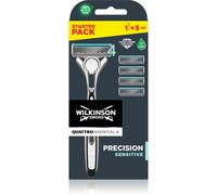 Wilkinson Sword Quattro Essential 4 Titanium Sensitive rasoio + lame di ricambio 4 pz