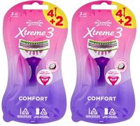 Wilkinson Sword - Xtreme 3 Beauty 4+2 - Rasoio usa & getta da donna - Confezione con 4 rasoi + 2 gratis (Confezione da 2)