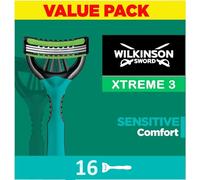 WILKINSON SWORD Xtreme 3 da uomo | Sensitive | Set di 16 rasoi usa e getta