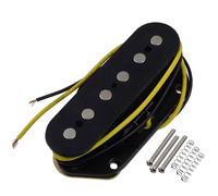 Wilkinson Telecaster Bridge Pickup, nero, Alnico 5, design in metallo ABS, compatibile con la maggior parte delle chitarre elettriche Tele, modello YT004-B, include viti, per Classic Rock e Blues Tone