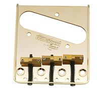 Wilkinson WTB Ponte Fisso Vintage Telecaster 3 Sellette Compensate in Ottone per Chitarra Elettrica tipo Tele, Dorato