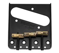 Wilkinson WTB Ponte Fisso Vintage Telecaster 3 Sellette Compensate in Ottone per Chitarra Elettrica tipo Tele, Nero