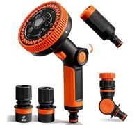 Wilkpow Doccetta da giardino, pistola a spruzzo da giardino, 8 modelli di irrigazione regolabili, spruzzatore a mano ad alta pressione, per irrigazione prato, pulizia marciapiede, bagno per animali