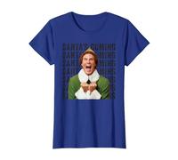 Will Ferrell Buddy Santa Holiday Fun Classic del Film sugli Elfi Maglietta, Donna, Blu Reale, 3XL