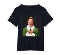 Will Ferrell Buddy Santa Holiday Fun Classic del Film sugli Elfi Maglietta, Donna Plus-Size, Nero, 5X