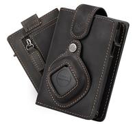 Will Fire® MagFlap® MultiTag | Portafoglio Android & Airtag | compatibile Samsung Galaxy SmartTag Tile Chipolo ATUVOS |Portafoglio in vera pelle | Chiusura magnetica| Scomparto per monete e banconote