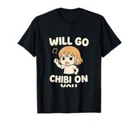 Will Go Chibi On You, design con lettere a bolle anime Maglietta