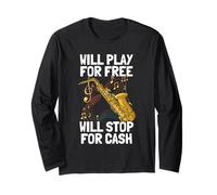 Will Play for Free Sassofono Giocatore Maglia a Manica