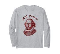 Will Power Divertente William Shakespeare Letteratura Meme Maglia a Manica