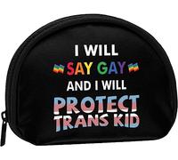 Will Say Gay And I Will Protect Trans Kids Lgbtq Pride Portamonete Portamonete Donna e ragazza Cute Fashion Bag Change Pouch Portachiavi Borsa da donna Regalo