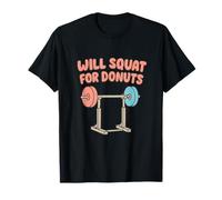 Will Squat for Donuts Divertente Design di Abbigliamento da Palestra Maglietta