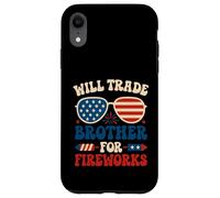 Will Trade Brother per Fireworks Patriotic 4th of July kids Custodia per iPhone XR