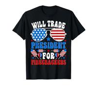 Will Trade President for Firecrackers 4th Of July Party Maglietta