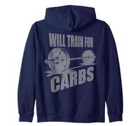 Will Train for Carbs PRO Fitness Wear per Il Tuo Ragazzo Felpa con Cappuccio